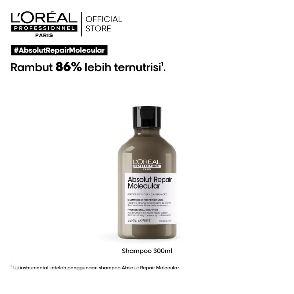 Loreal Professional Absolut Repair Molecular Shampo Untuk Memperbaiki Rambut Rusak 300 ML