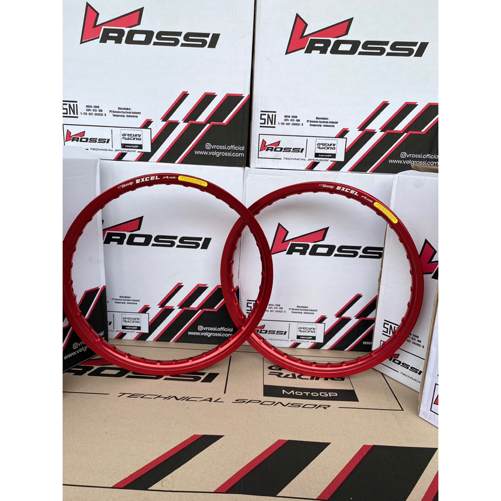 Velg V Rossi Merah Ring 14/17 uk 140/160 Custom Stiker Takasago Excel Asia