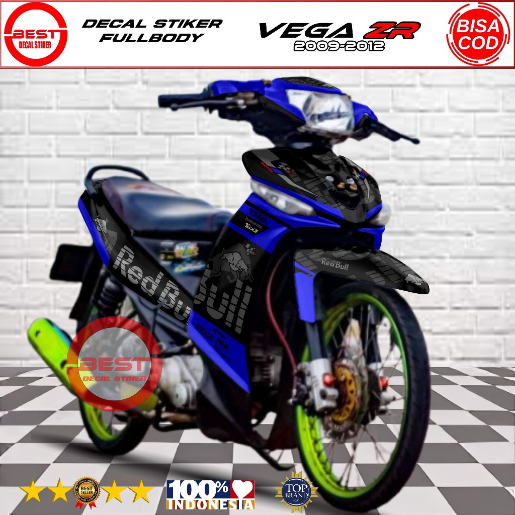 Decal Vega ZR Full Body Stiker Vega ZR Full Body Striping Vega ZR Variasi Vega ZR Full Body Red Bull