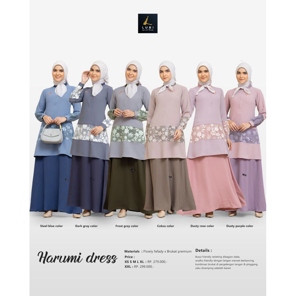 Lubi Harumi Dress Lubi Dress Harumi Gamis Harumi Dress Brukat Gamis Brukat Dress Kekinian Gamis Busu