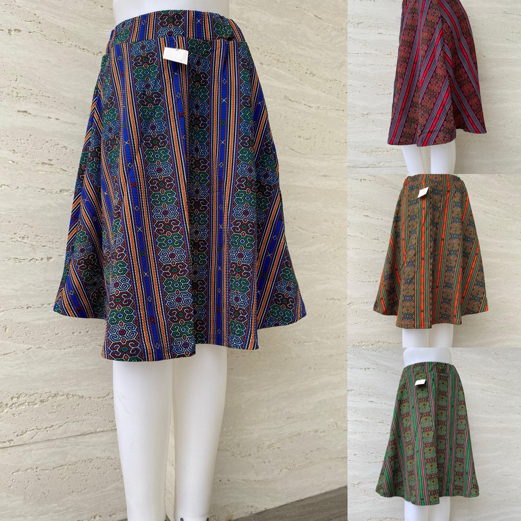 Rok Naura Pendek 7/8 Rok Payung Wanita Wafel Batik