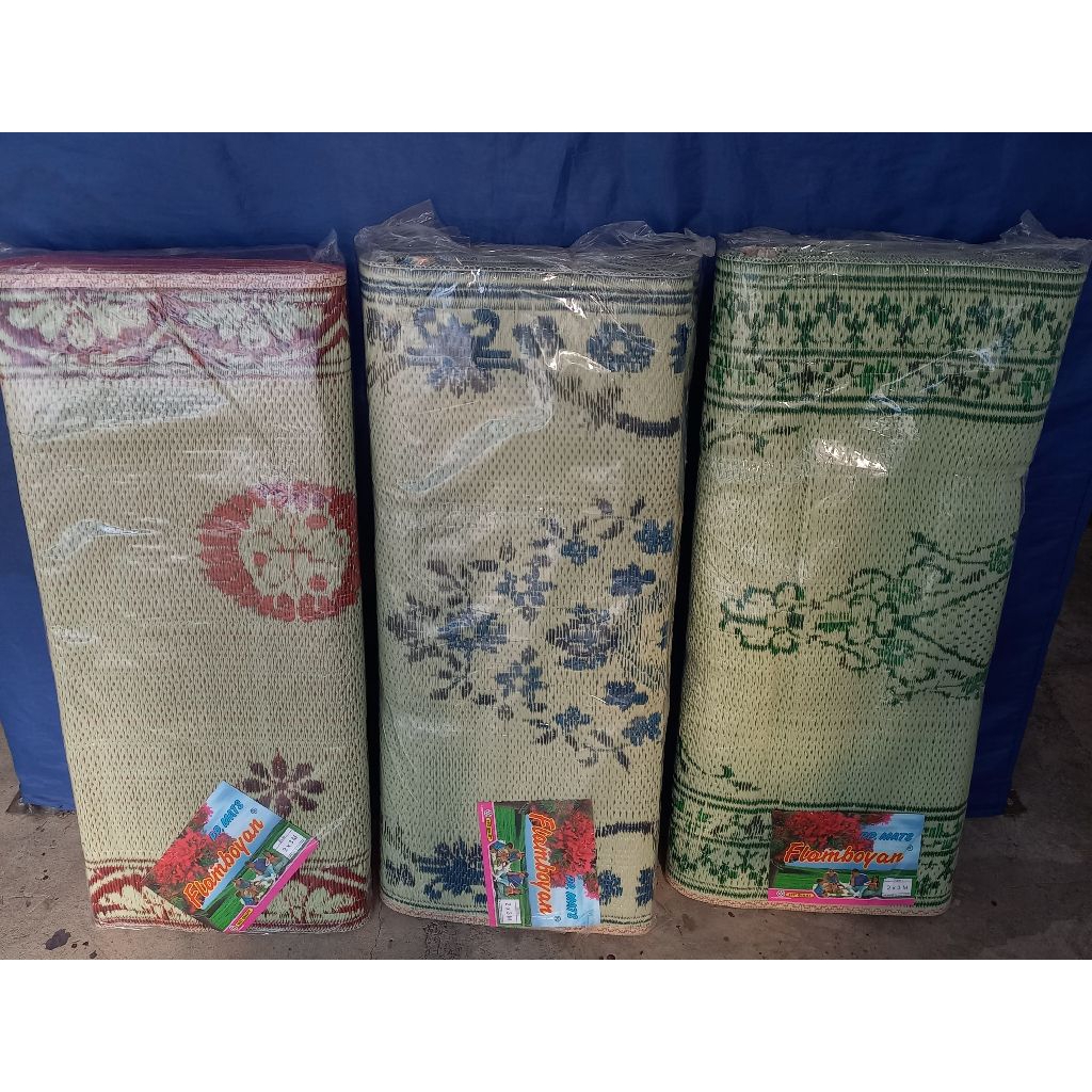 Flamboyan Tikar Plastik ukuran 2 x 3m, full jahit pinggirnya, kualitas bagus