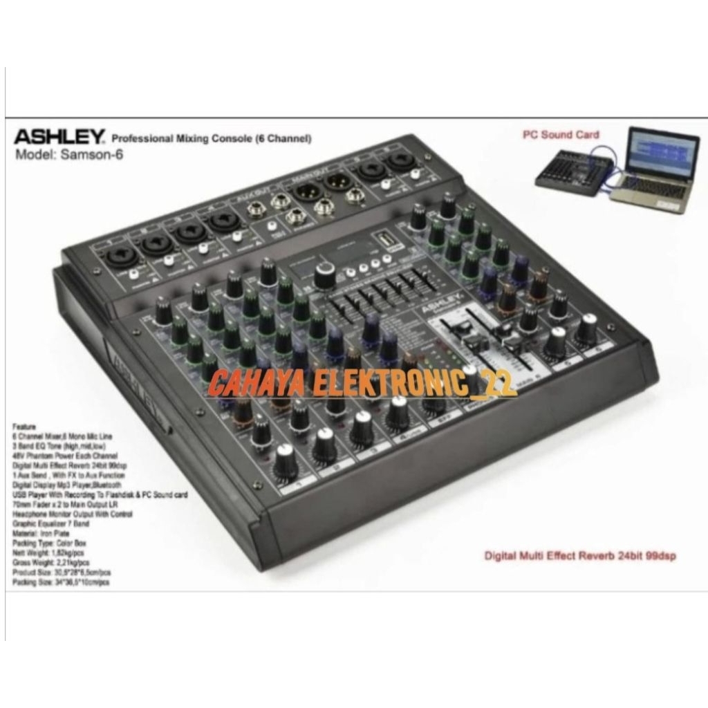 Mixer Audio Ashley Samson 6 / Samson6 ( 6 Channel ) Original