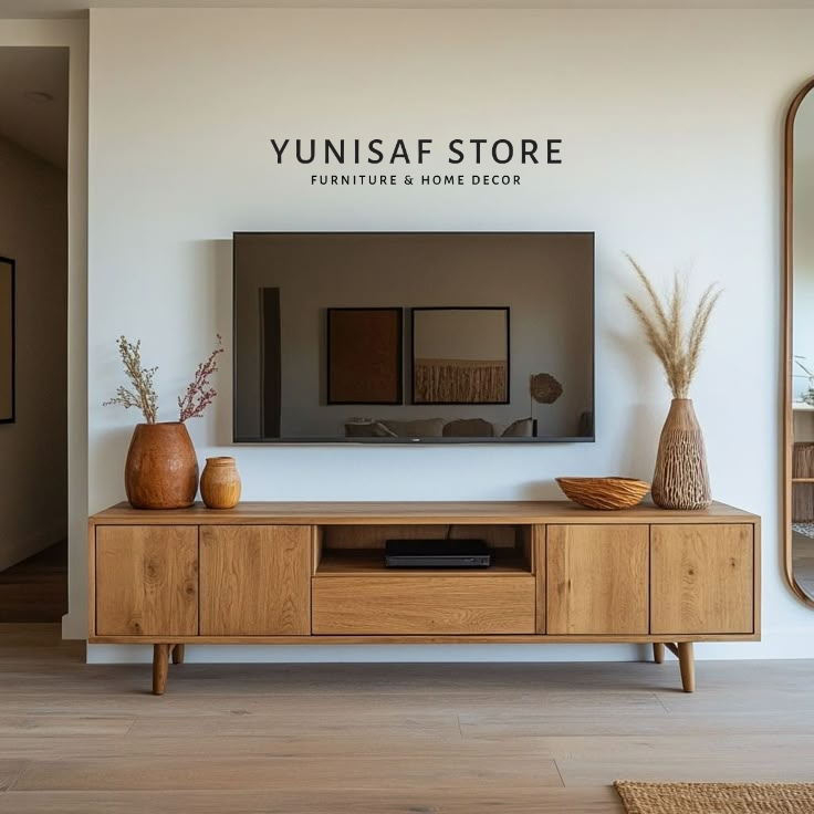 Meja Tv Minimalis Modern Kayu Jati