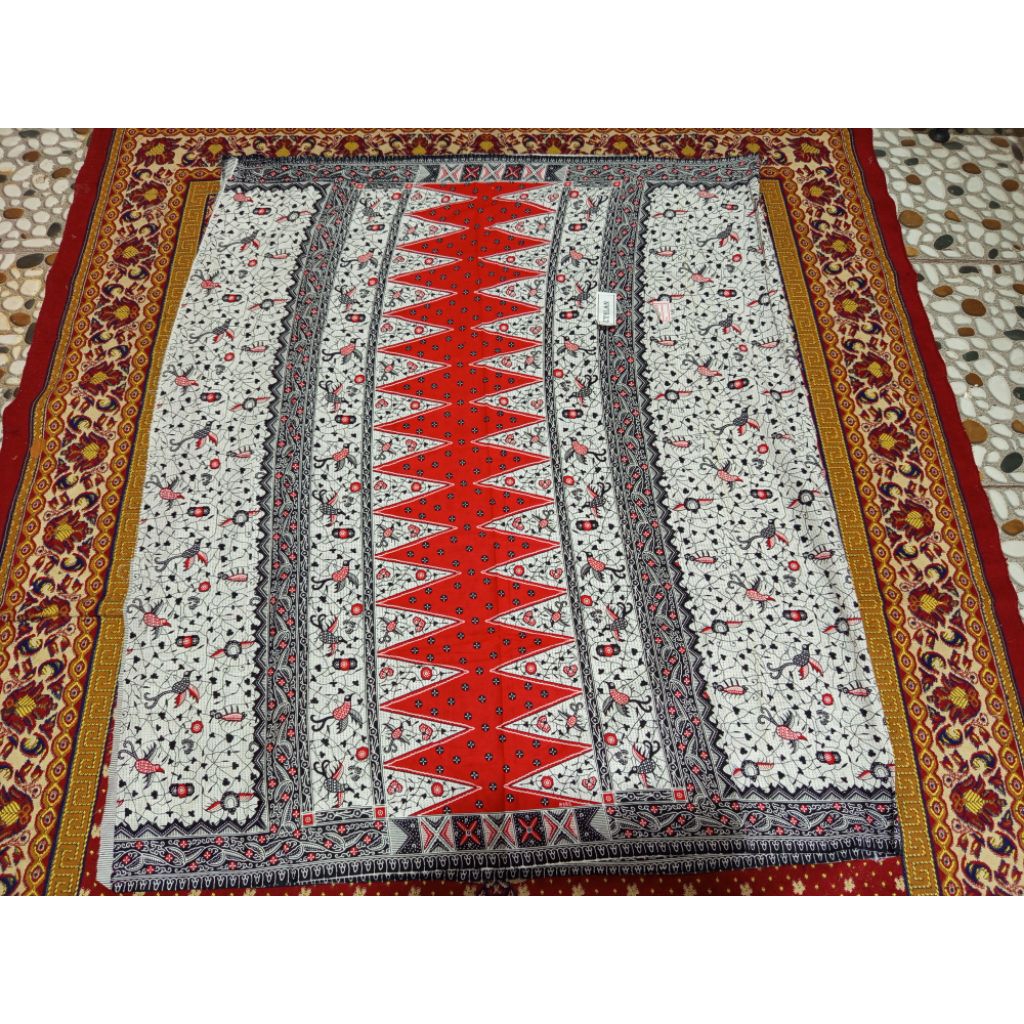 kain batik songket jupri palembang merah