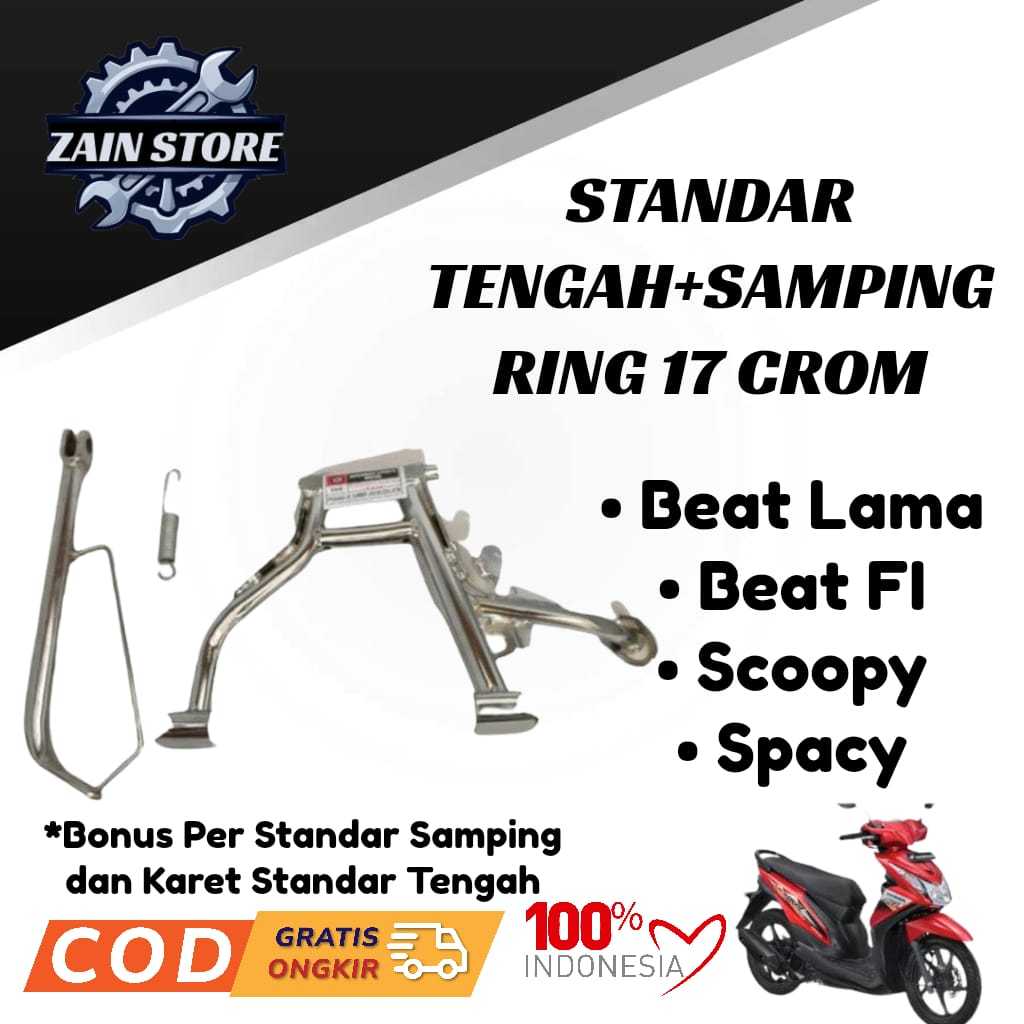 Standar 2 Jagang Tengah Standar Samping Jagang Samping Motor Honda Beat Old Lama Karbu / Jagang Vari