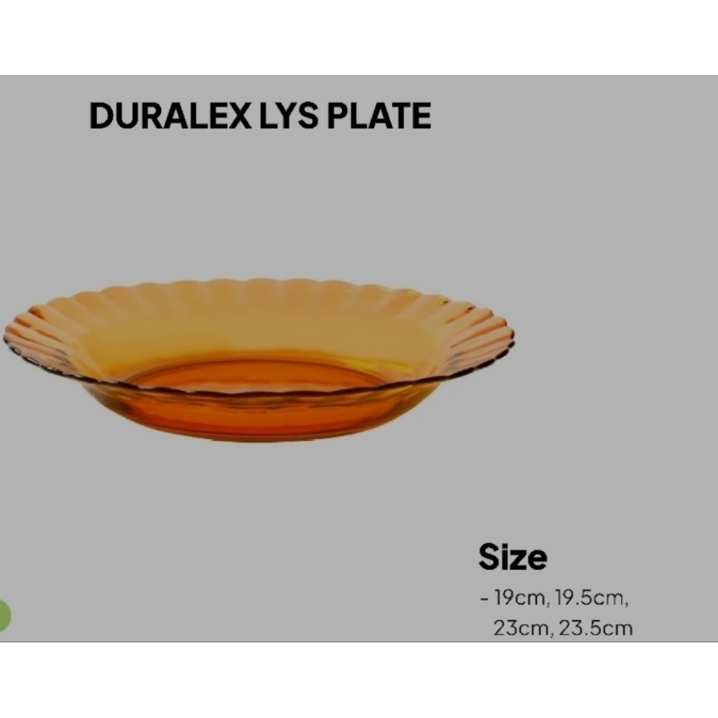 Piring kaca duralex 9inch piring coklat kaca Piring jadul kaca
