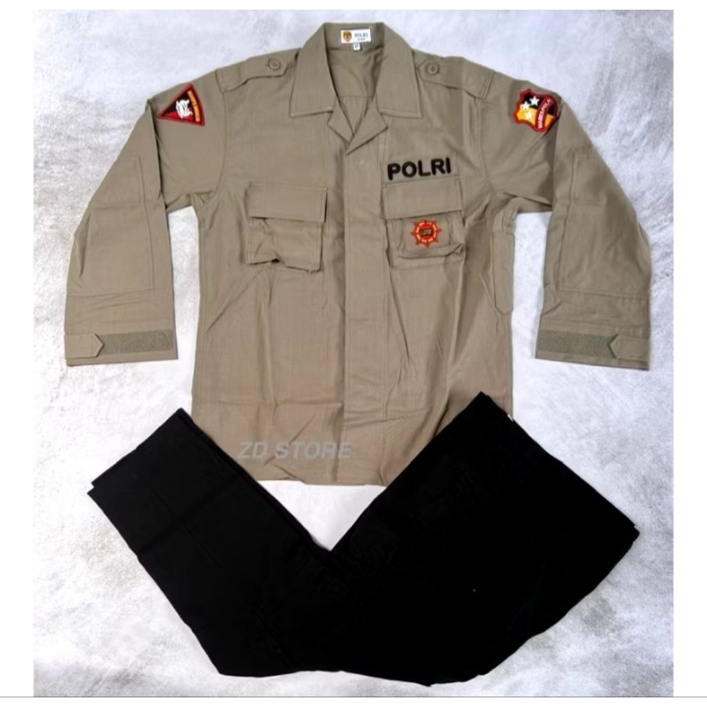 SERAGAM PDL TACTICAL COKLAT brimob kain halus jatah terbaru