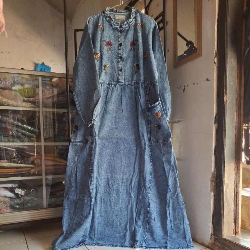 Gamis Jeans // Gamis Kondangan // Gamis Lebaran // Gamis Bordir