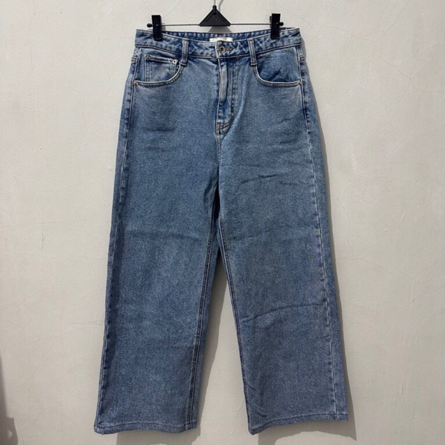 Giordano celana kulot jeans Kemeja katun chinos