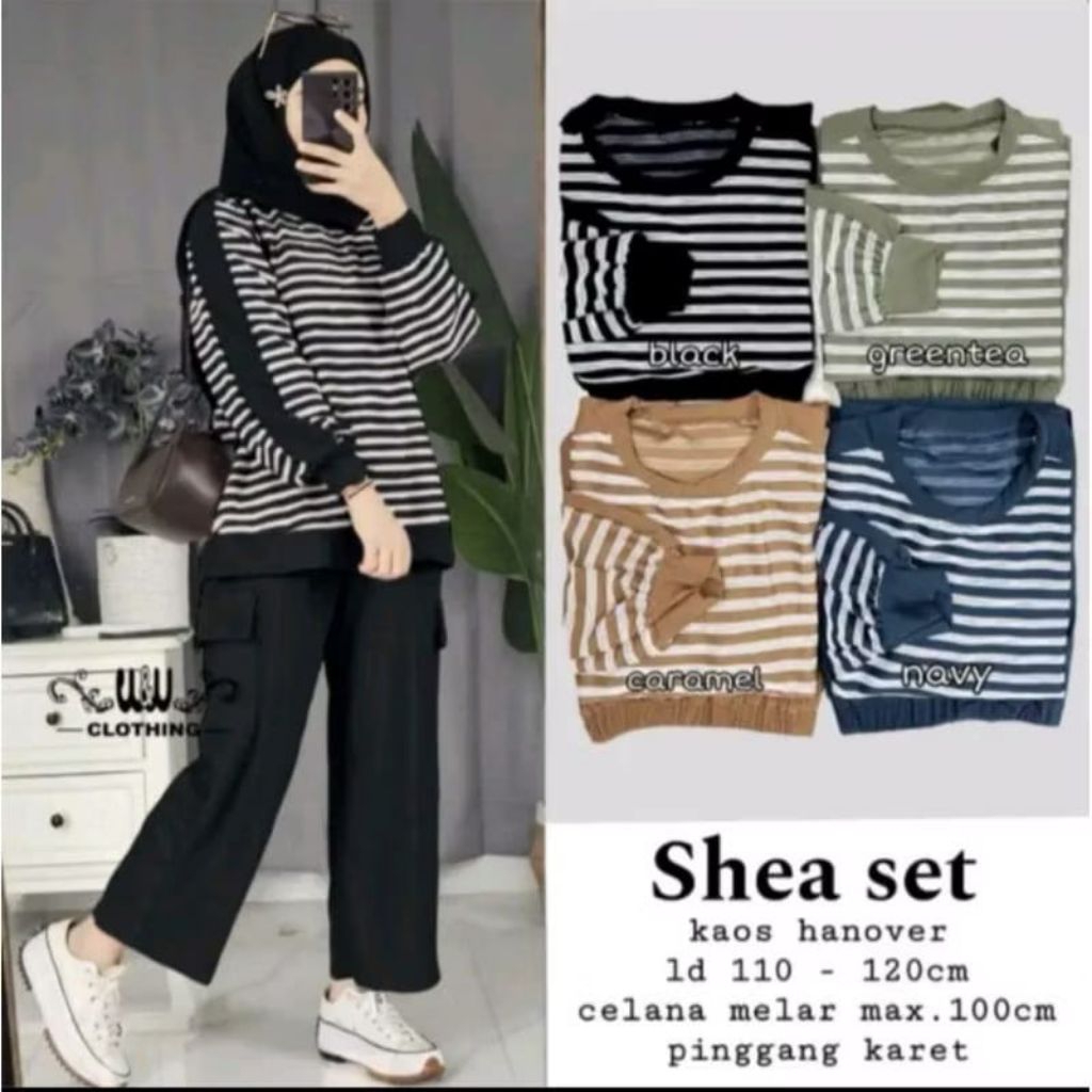 Set Wanita Salur Cargo Mewah One Set Cewek Viral Korea Style Setcel Long Tunik Setelan Muslim Cewek 