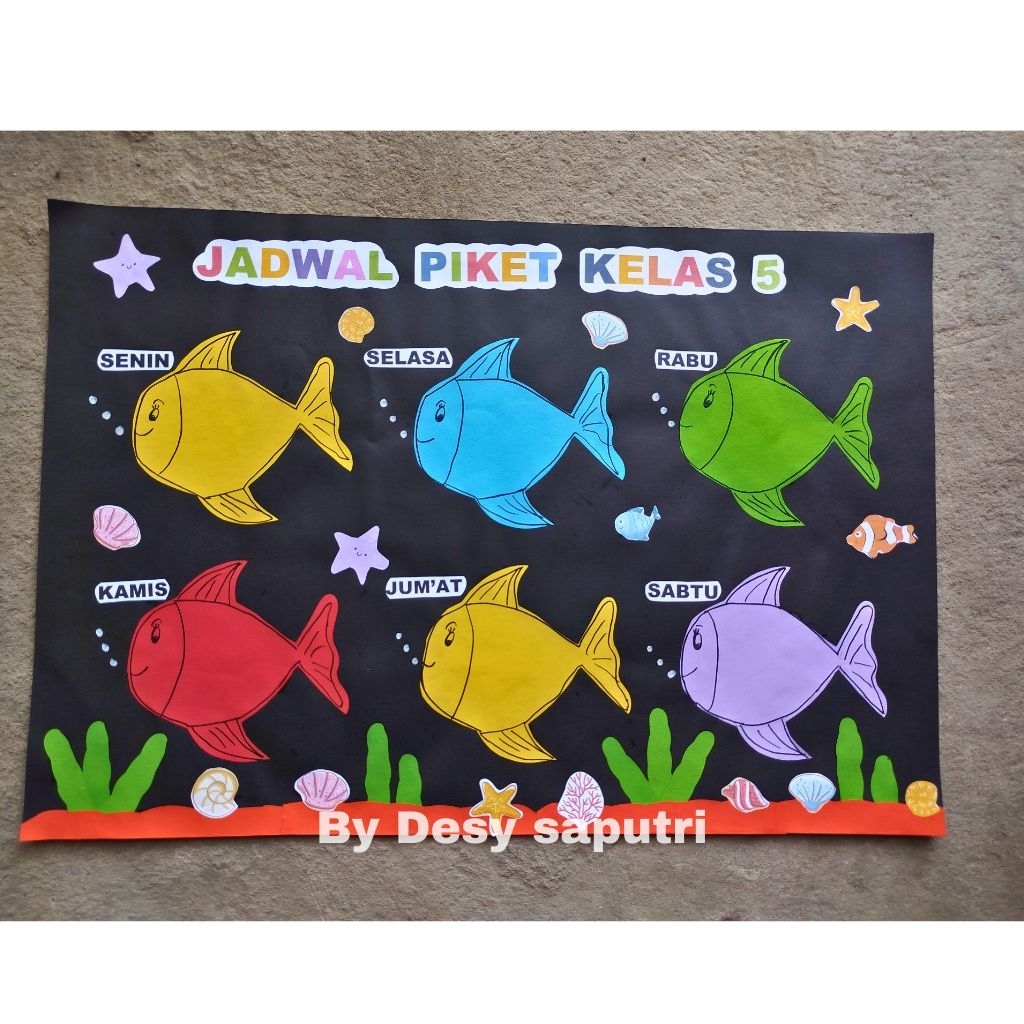 hiasan kelas jadwal piket handmade