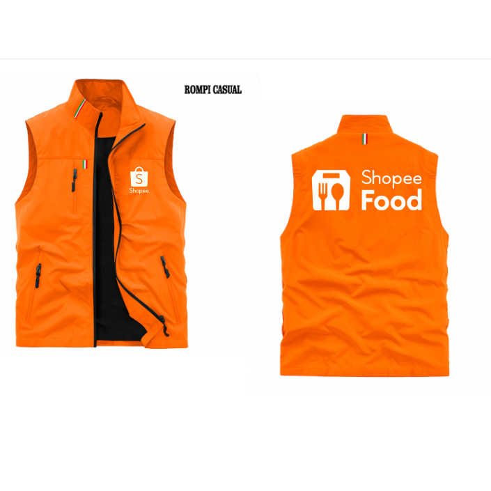 Rompi ShopeeFood Model Ori//Rompi Orange//Rompi ShopeeFood | Rompi Jaket Driver ShopeeFood