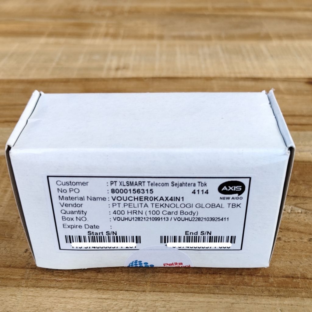 Voucher Axis Kosongan Satu Box