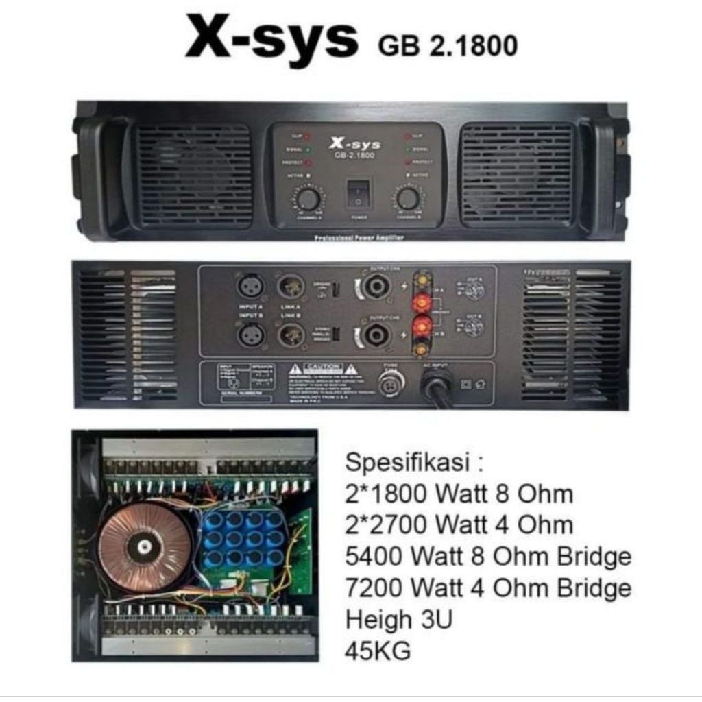 Power Amplifier X-SYS GB 2.1800 Class GB Original
