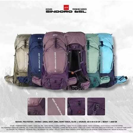Tas Gunung / Carrier Premium Sindoro 45L dan 65L Arei Outdoorgear