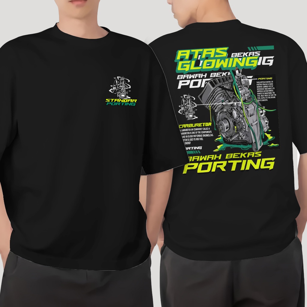 KAOS ATASAN OBLONG PRIA MOTIF KATA KATA ATAS GLOWING BAWAH BEKAS PORTING DEPAN BELAKANG KAOS DEWASA 
