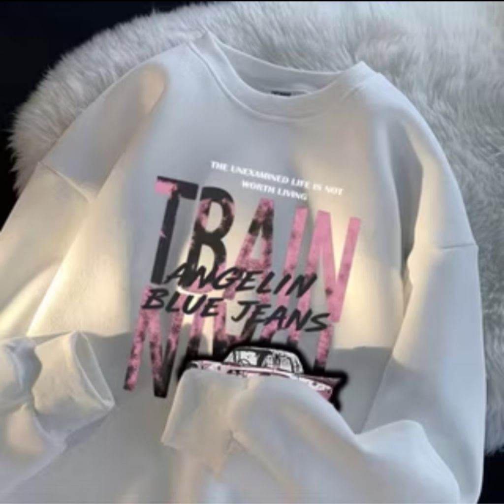 Tbain Sweater Oblong Crewneck Oversize Wanita