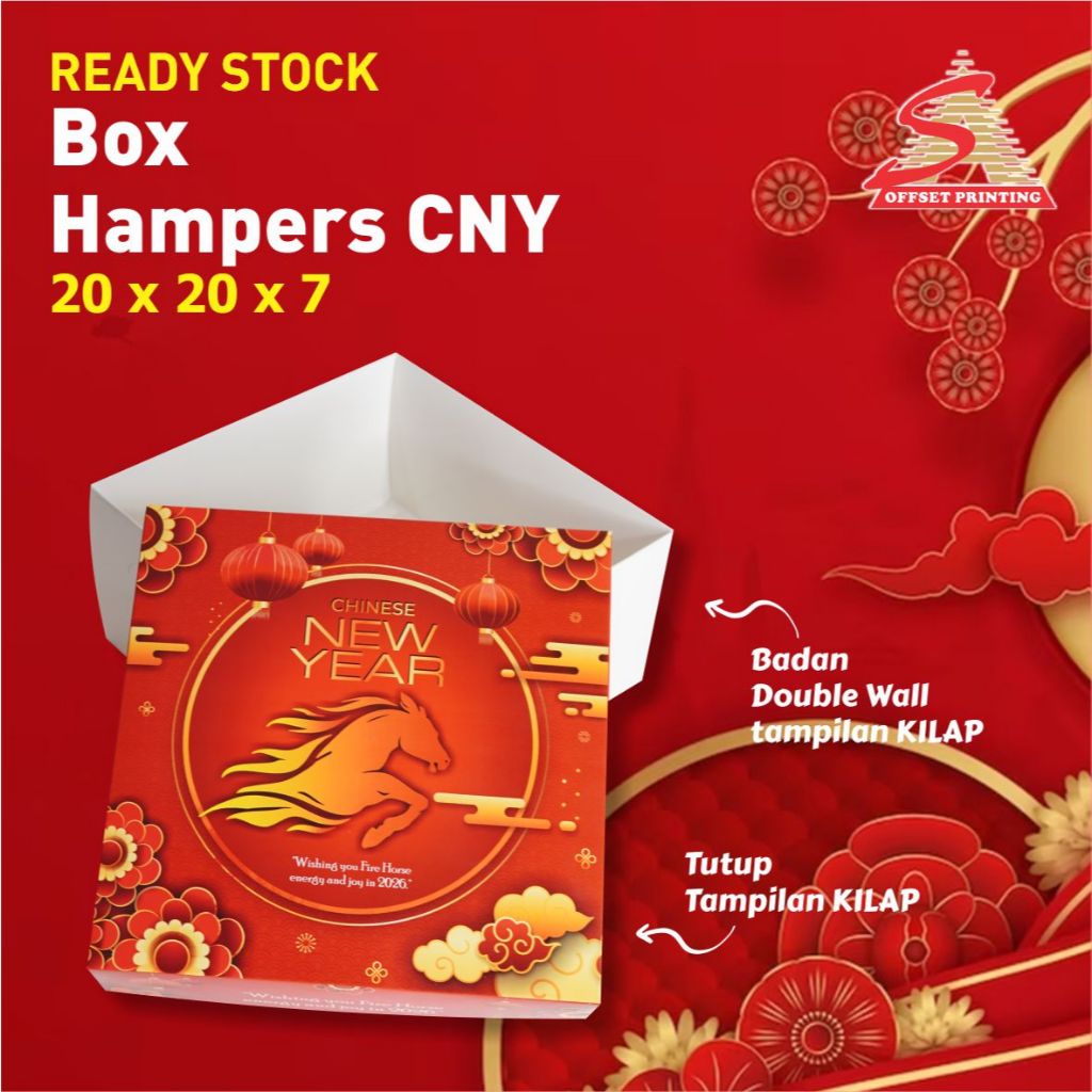 Box Imlek Motif Kuda 20x20x7