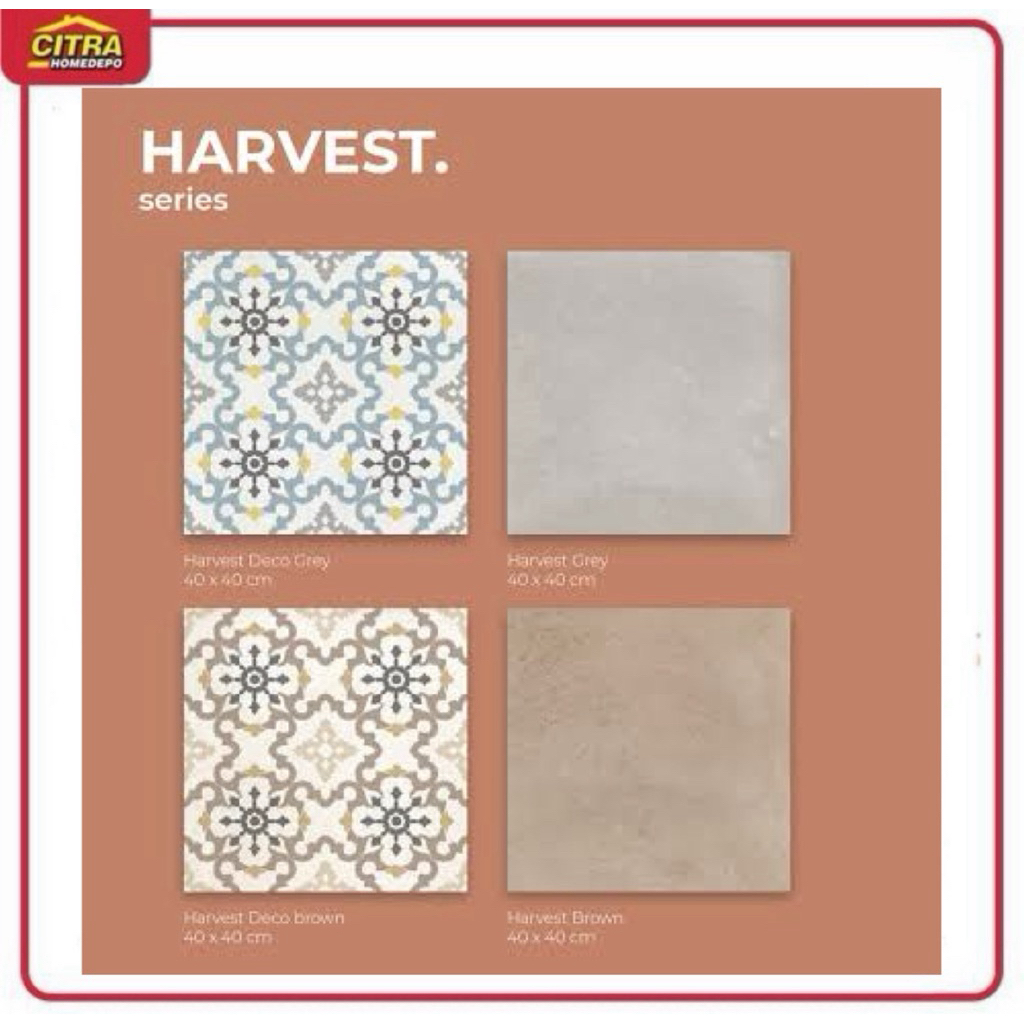 Keramik Lantai Milan Harvest Series 40x40 Motif Dekoratif Vintage