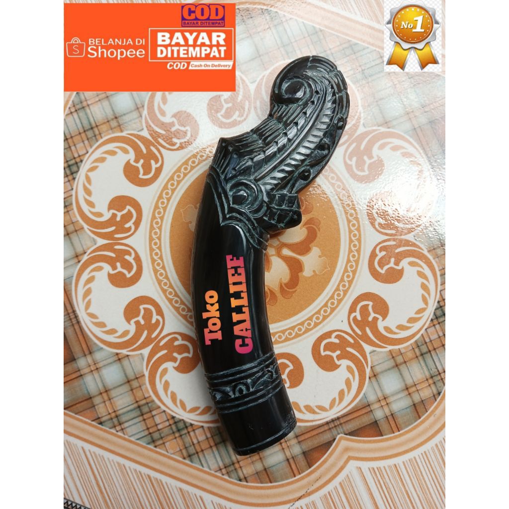 Gagang golok asli bahan tanduk ukiran