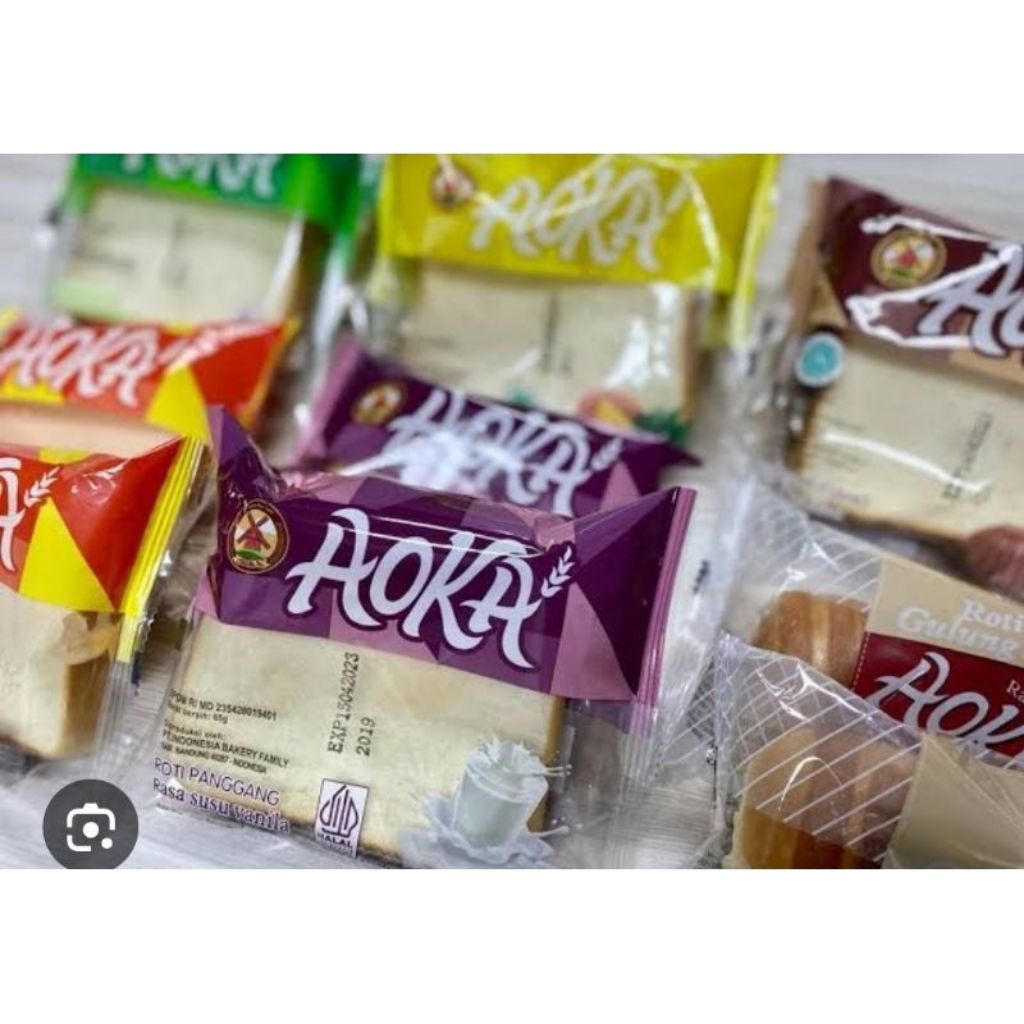 Roti Panggang Aoka Aneka Rasa 65gr / Roti Aoka Roti Isian Lembut / Roti Gulung Aoka Keju Coklat