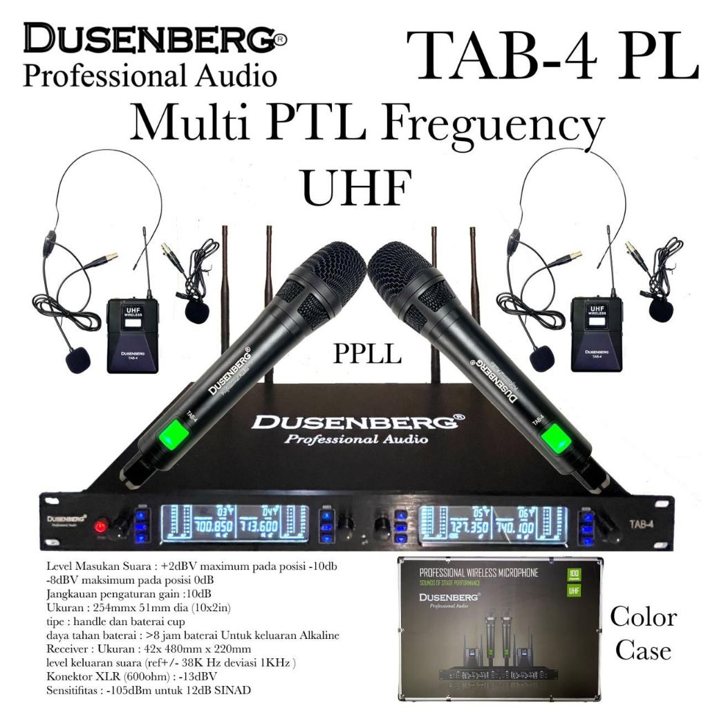 MIC WIRELESS DUSENBERG TAB-4 PL ORIGINAL 4 MIC PEGANG JEPIT HEADSET