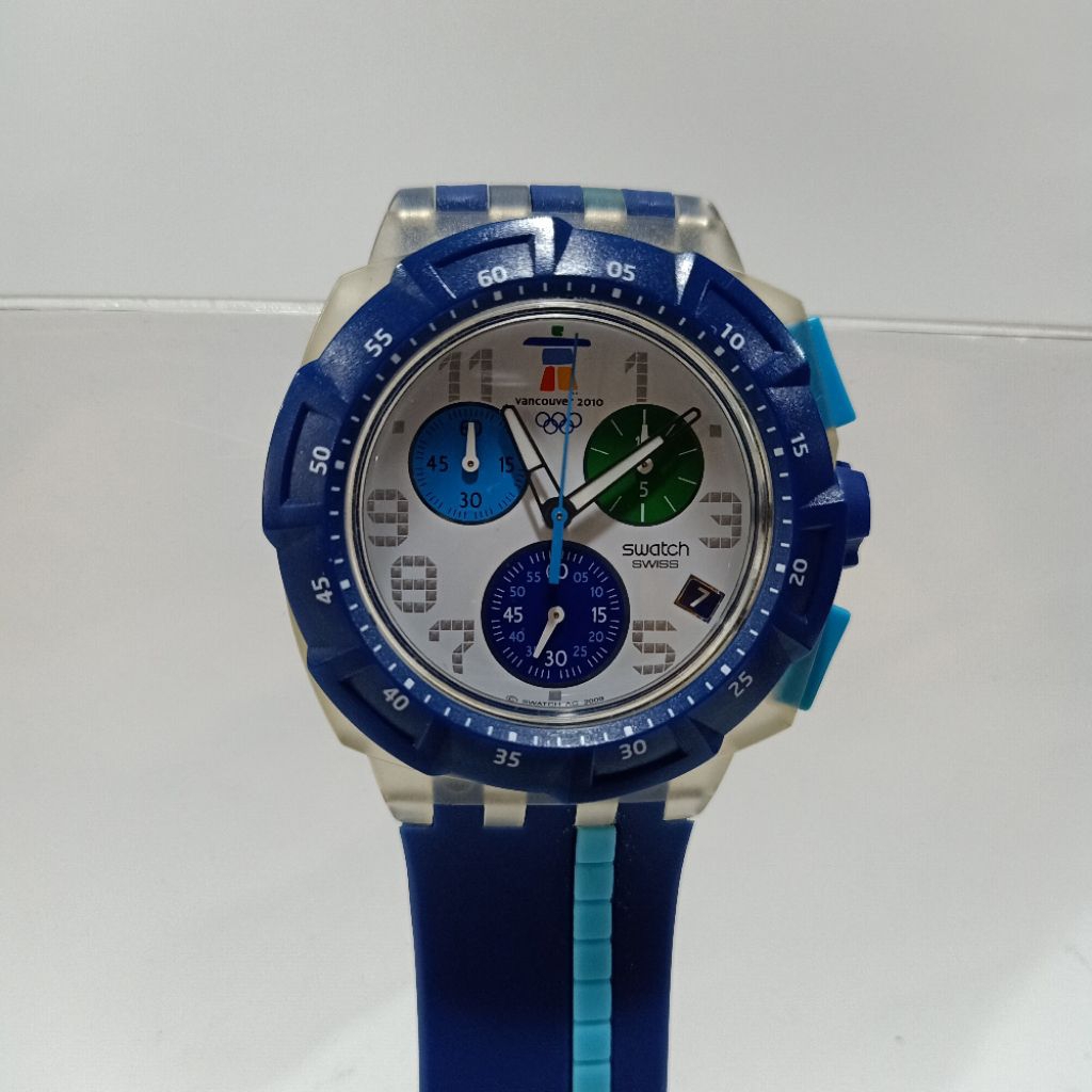Jam Tangan Vintage Swatch New Chrono "To The Top" SUIZ401 - Vancouver 2010 Winter Olympics Games - P