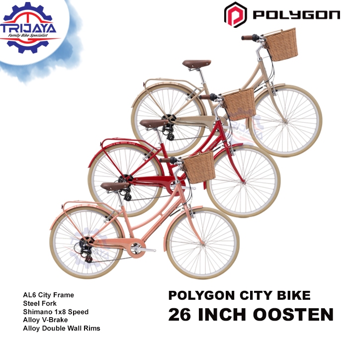 Polygon Sierra Oosten TA [26 inch] Sepeda Keranjang Rotan Vintage City