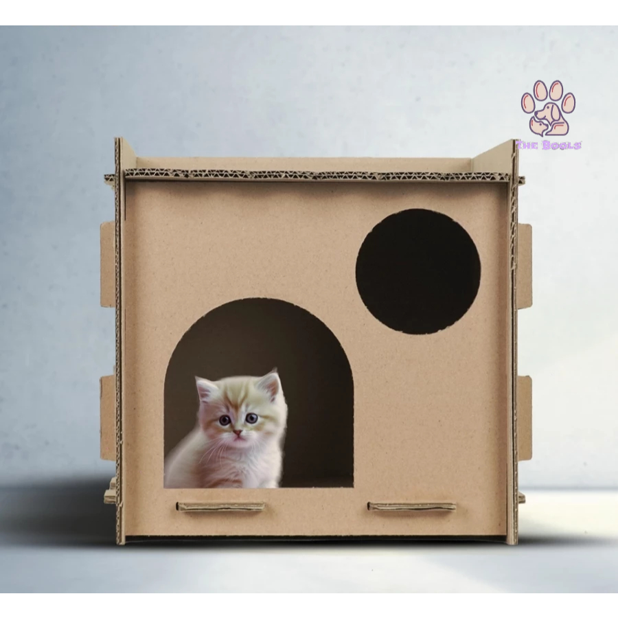(The Bool's) Rumah Kucing bahan kardus untuk mainan hewan peliharaan Premium P-03 Bahan Kardus 6mm U