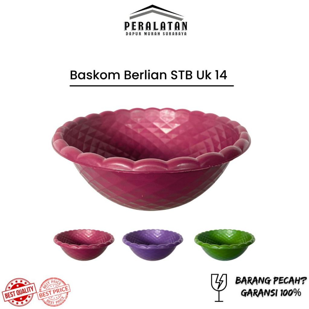 (ISI 12 PCS) BASKOM PLASTIK BERLIAN / BASKOM DURIAN 14 STB / BASKOM MURAH / BASKOM HAJATAN / SOUVENI