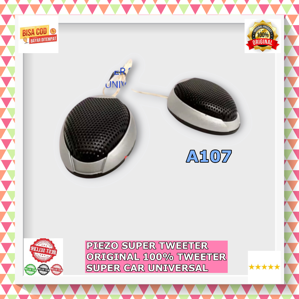 A107 Speaker mobil ori 100% Piezo tweeter super CAR SEPASANG 1 SET DUA 2 PCS treble twiter spk mini 