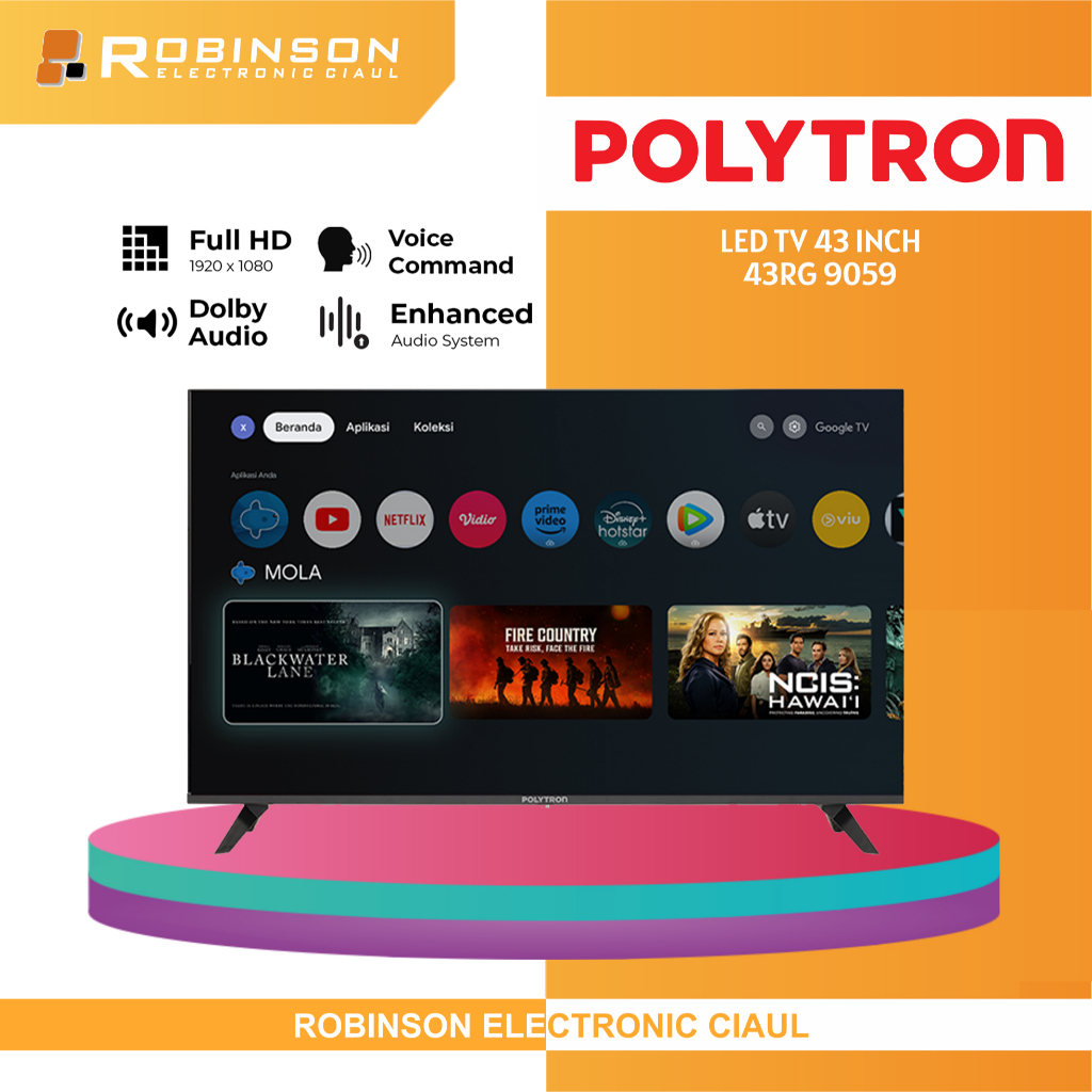 LED TV Polytron 43 Inch PLD 43RG 9059 Android TV Polytron Smart Cinemax