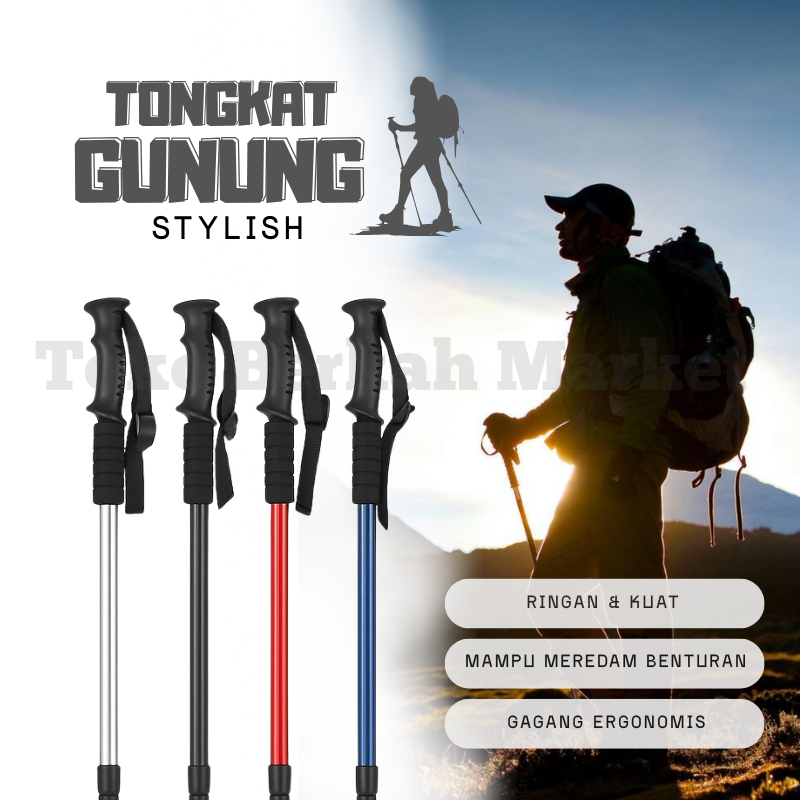 Tongkat Hiking Gunung Lurus/ Tongkat Hiking Trekking Pole
