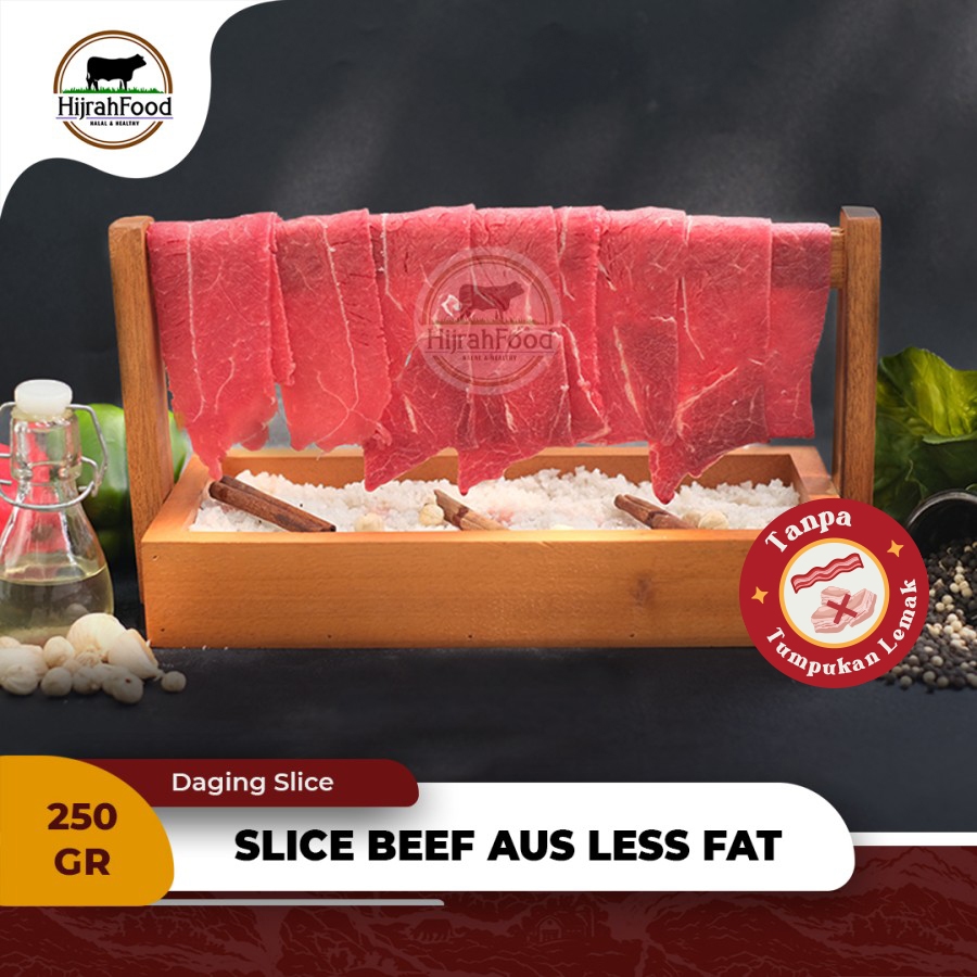 Hijrahfood Daging Slice Less Fat Beef AUS | Daging Lean Rendah Lemak Sukiyaki Shabu 250gr