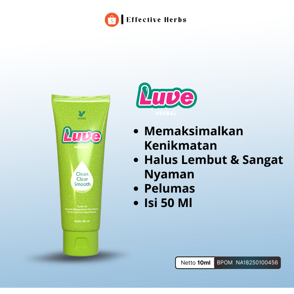 Verba Luve Herbal Clean Clear Smooth Pelumas Gel Seks Pria & Wanita 50 ml Aman BPOM