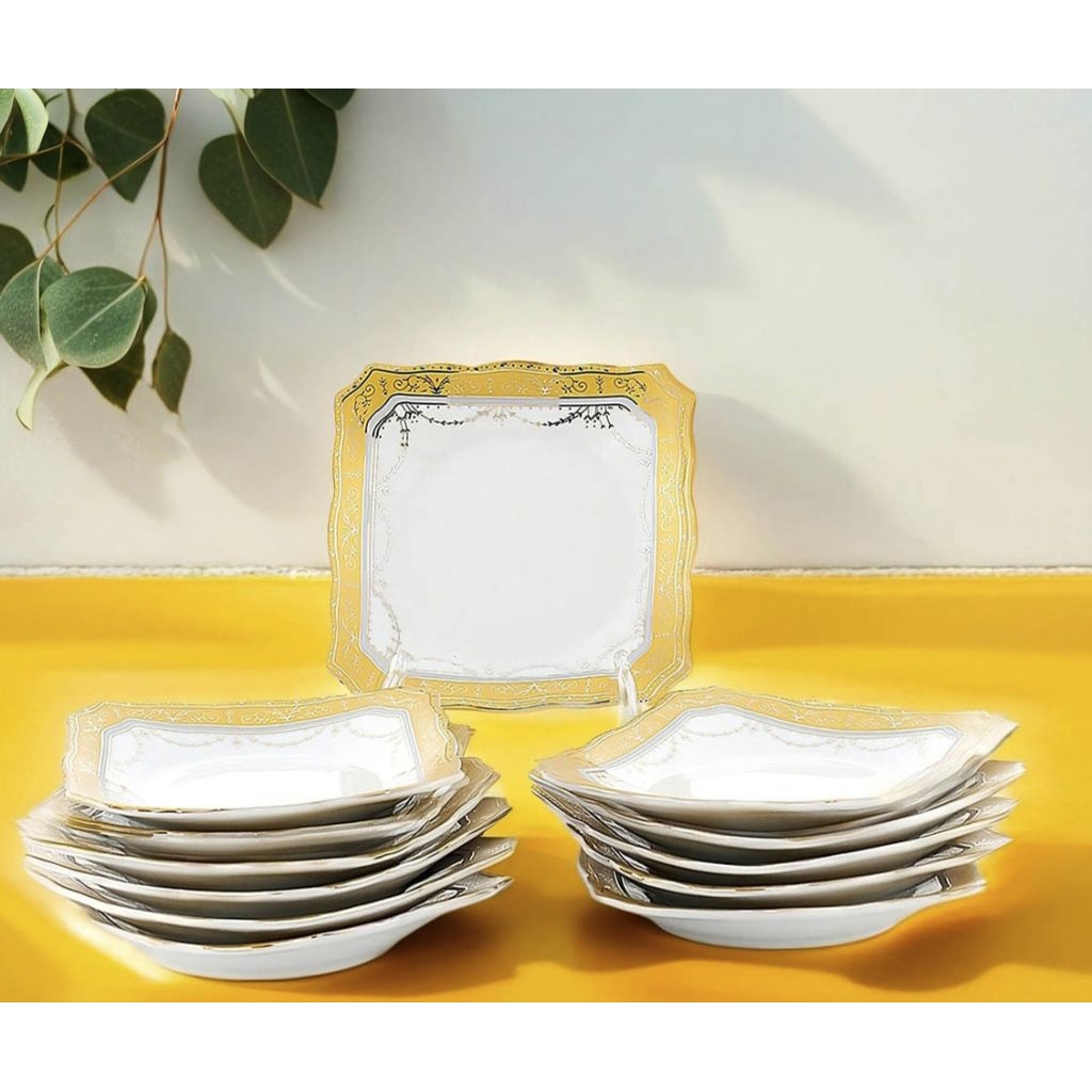 Piring kue VICENZA 1 Lusin Vicenza plate Padi B423 Desain Ergonomis dan anggun, piring saji fungsi s