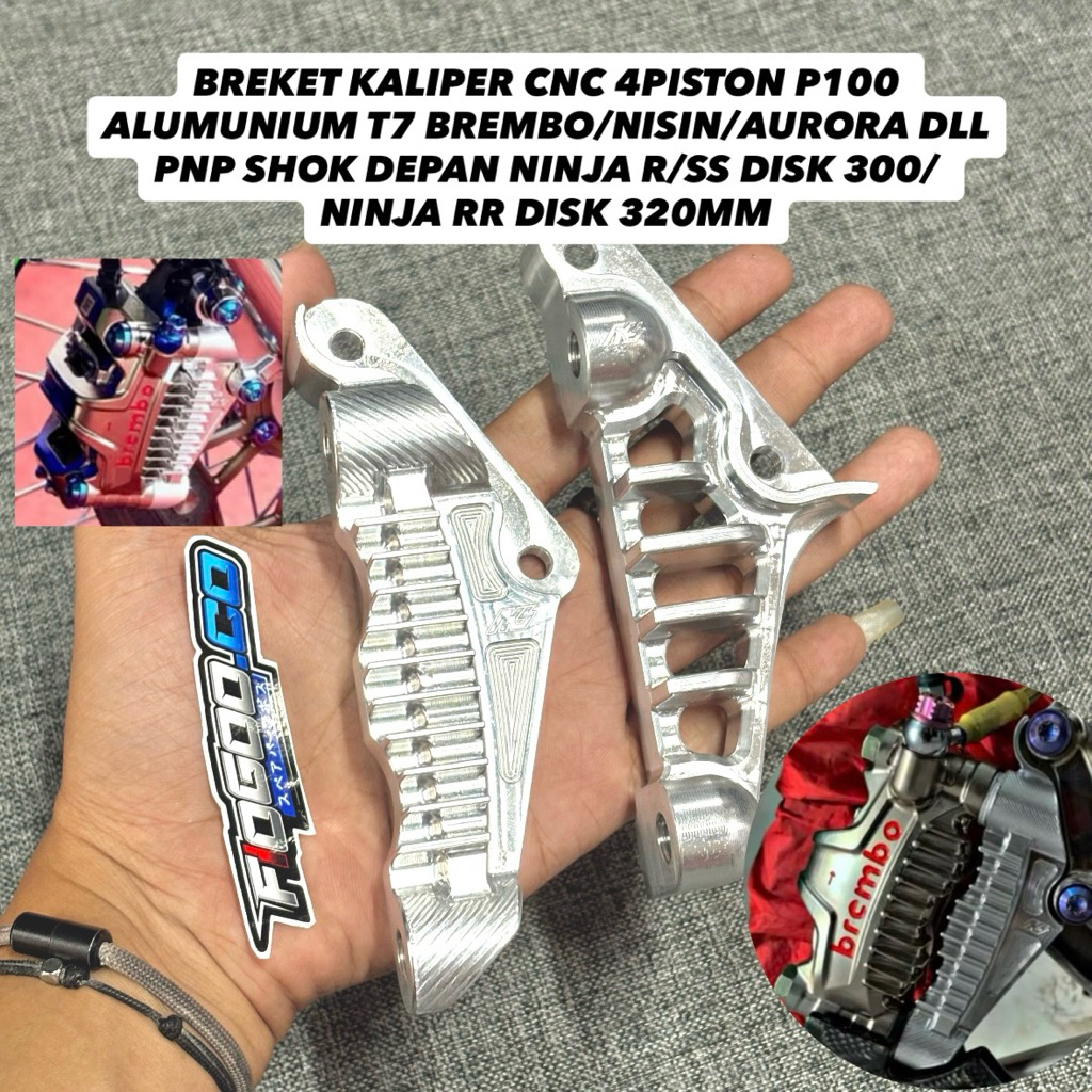 BREKET KALIPER BREMBO AURORA PITCH 100 PNP NINJA R RR MODEL SIRIP BREKET KALIPER P 100 PNP NINJA BRE