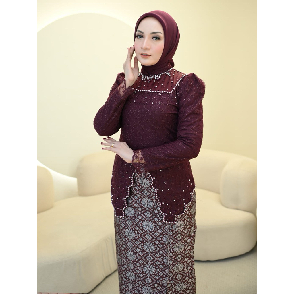NEW NEW Kebaya Wanita Lace Berfuring Baju Formal Kondangan,Lamaran Wisuda Dan acara lainya