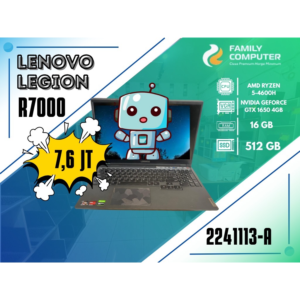LENOVO LEGION R7000 | AMD RYZEN 5-4600H | NVIDIA GEFORCE GTX 1650 4GB