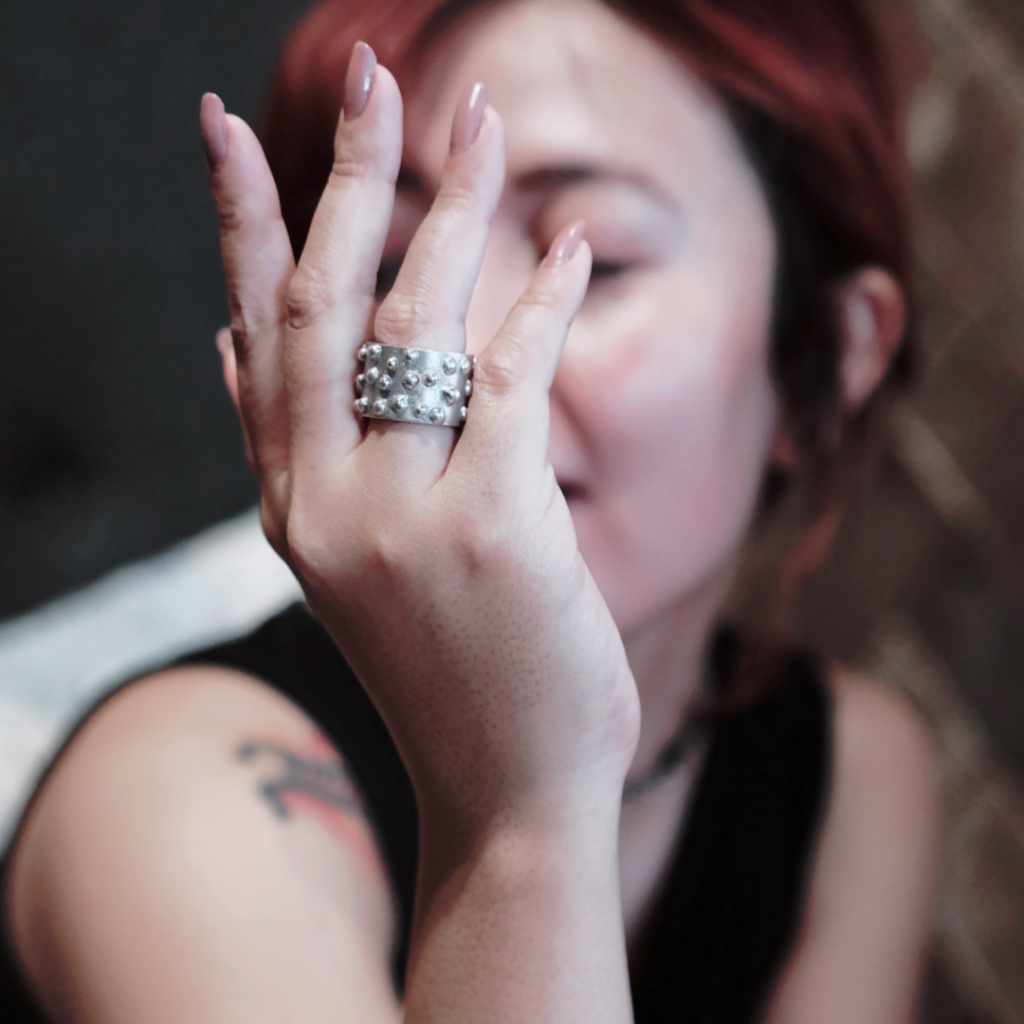 Eufeme Cincin Perak Asli Sterling Silver 925 - Motif Bola Perak Unik Pria Wanita Handmade Bali