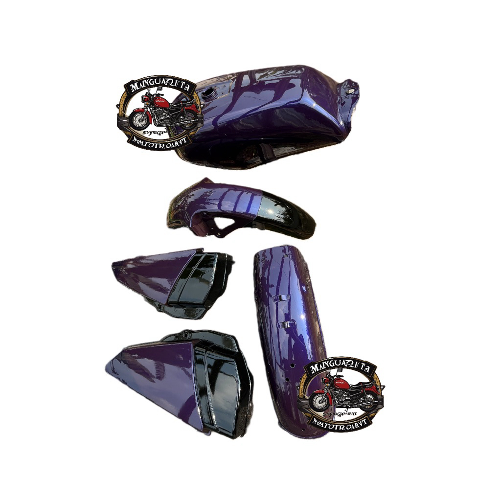 Fullsett Tangki Spakbor depan belakang box aki Rx King Ungu