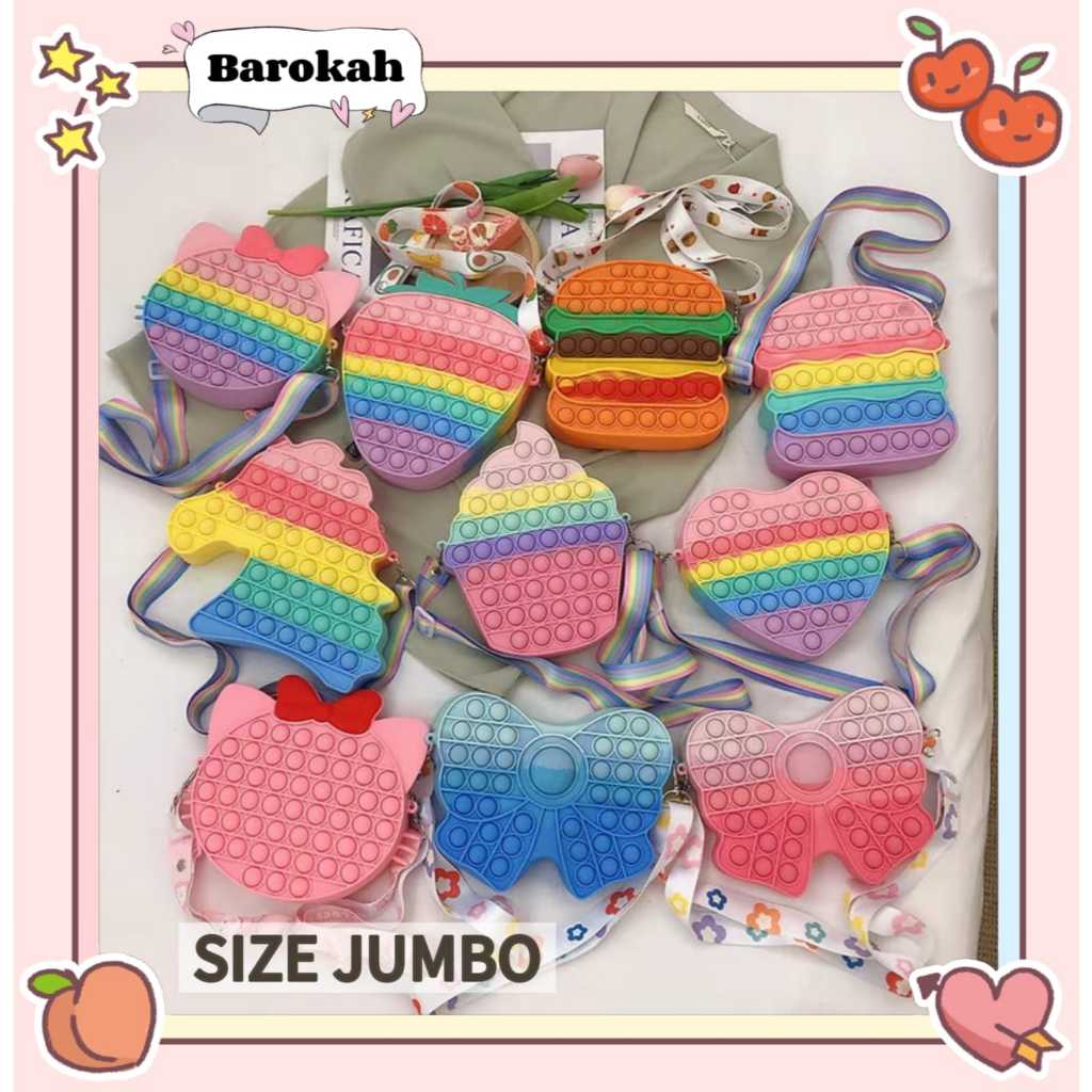 [BAROKAH] TAS POP IT JUMBO | tas selempang lucu | slingbag anak | Tas lucu pop it BESAR