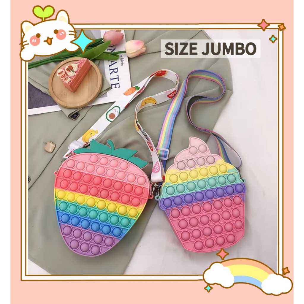 [V1] TAS POP IT JUMBO | tas selempang lucu | slingbag anak | Tas lucu pop it | Tas anak