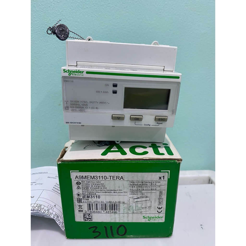 Schneider Kwh 3 Phase Kwh Meter A9MEM3110-TERA