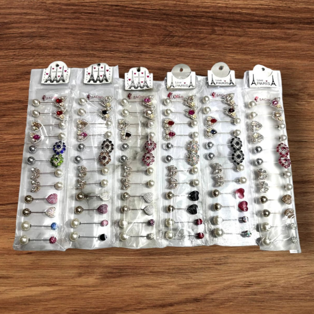 Grosir 12pcs / 6 Model / Tuspin Mutiara Elegan, /Tuspin Aksesoris HIjab 031 - Termurah