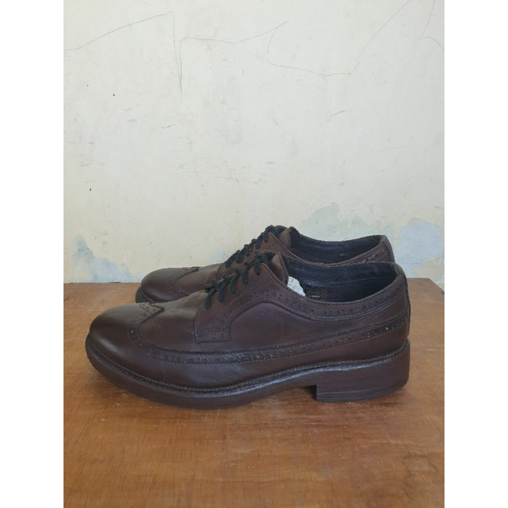 Portugal Wingtip Brogues Shoes Dark Brown Vintage