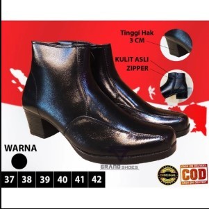 SCORPION Sepatu boots wanita formal boot kerja resmi kulit asli casual anti slip resleting Original