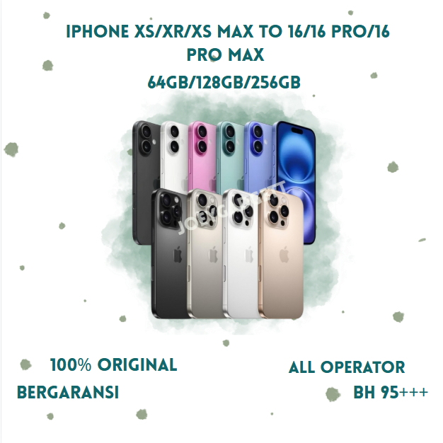 HP IP XS/XR/XS MAX to 16/16 PRO/16 PRO MAX 64GB/128GB/256GB Fullset Second 100% Original