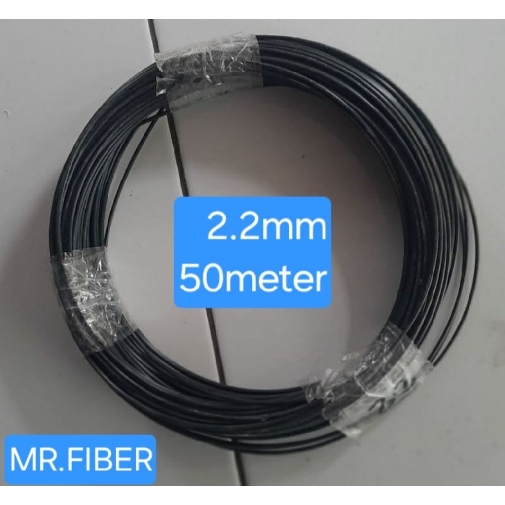 JERUJI FIBER HITAM IMPORT UKURAN 2,2mm PANJANG 50METER